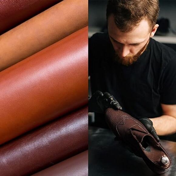 Men Dress Shoes Men Oxford Shoes Leather Stylish Lace-up Business Casual Formal - Picture 4 of 5